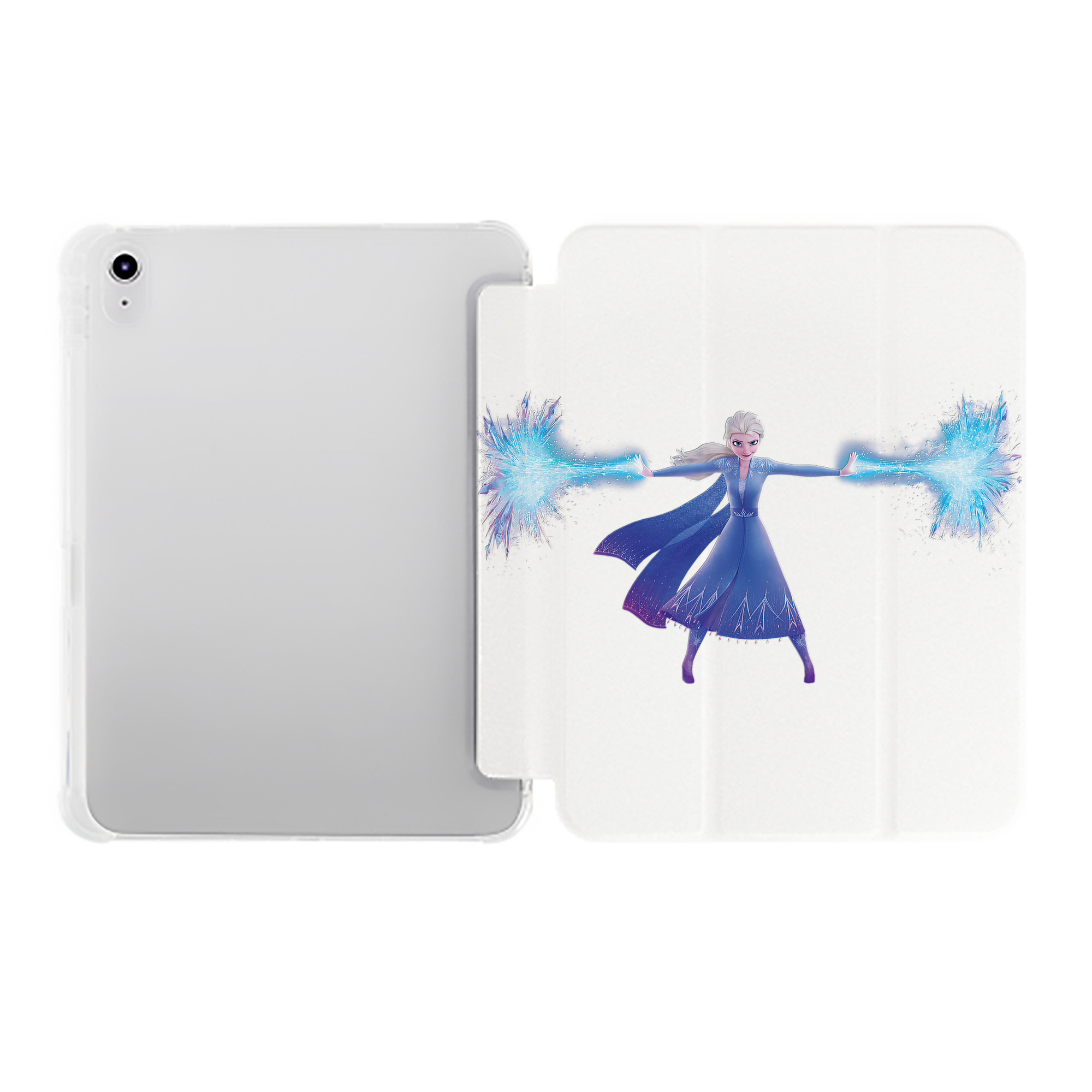 （画像用） アナと雪の女王 アンナ エルサ Frozen Anna Elsa IPad ケース ペン収納付き 三つ折りスタンド PUレザー×シリコン 対応機種9.5/10.5/10.9インチ